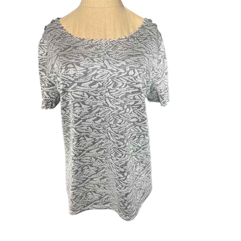 Allie & Rob Holiday Party Cocktail Silver Blouse NWT Size Small
